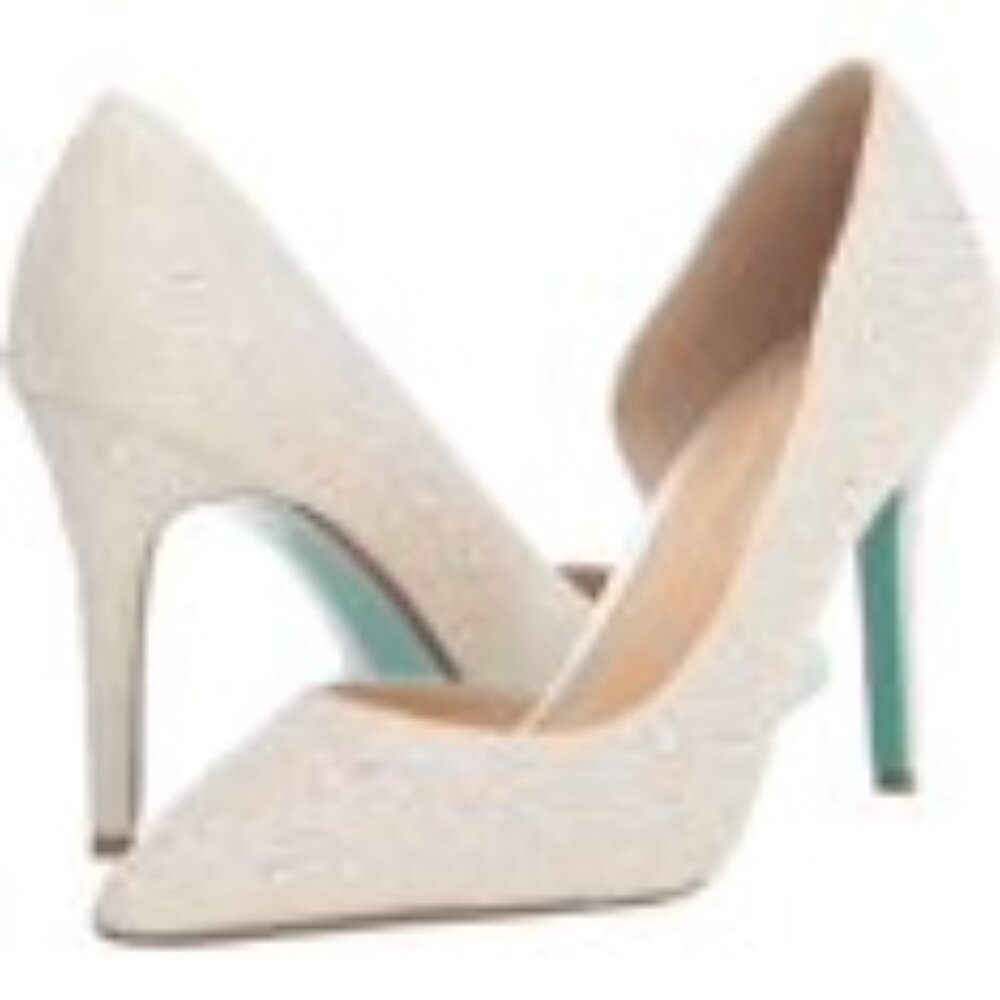 P1474-Betsey Johnson White Hearts bag PLUS SZ 9 Jeweled Heels - Picture 4 of 6